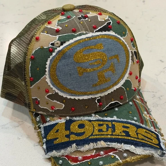 Custom Camouflage 49ers Cap with Gold Logo - Picture 2 of 5